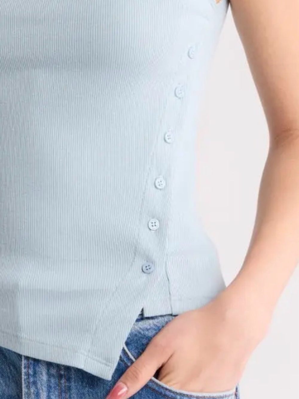 Reformation Hudson Rib Tank - Mineral Blue - Picture 3 of 7